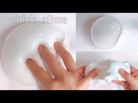 【ASMR】試作！日本の材料でシックグロッシースライム(thick glossy slime)【音フェチ Slime 슬라임】