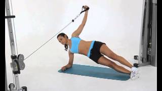 Side Plank + Hip Raise with Cable Reverse Fly