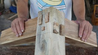 Awesome Techniques Of Japanese Carpenter, Self-locking Three-Way Lap Wood Joints Structure