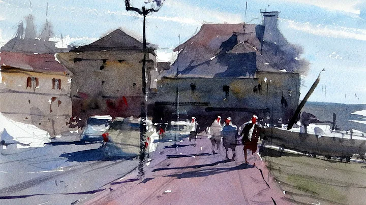 How to paint a French scene with figures and cars ...