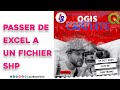 Passer d'un fichier Excel à un SHP