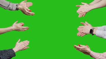 hands are clapping at green screen