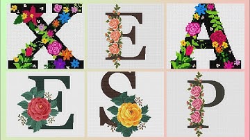 So stylish fashion cross stitch embroidery capital Alphabet pattern