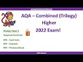 AQA Combined Science Higher Exam: Biology Paper 1 Practical Quiz