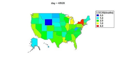 Daily Change of COVID-19 Related Deaths in the US (Geographic Map using Regions)