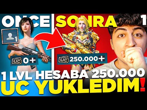 BAŞLIYORUZ! 😲 YENİ 1 LEVEL HESABIMA 250.000 UC YÜKLEDİM! #1 PUBG Mobile