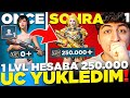 Baliyoruz  yen 1 level hesabima 250000 uc ykledm 1 pubg mobile