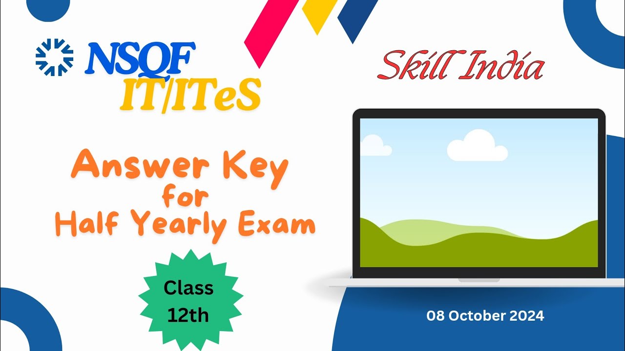 12th class- Answer key for Half Yearly Exam 2024 (IT/ITeS) !!