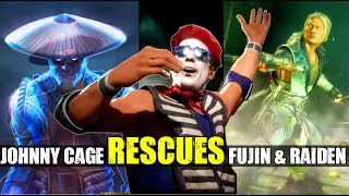 Johnny Cage SAVES Fujin & Raiden ( Mortal Kombat 11 Aftermath - Mortal Kombat X )