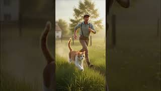 Cat Brings a Man to Rescue a Trapped Rabbit 🐰❤️#shorts #rabbit #cat #animals