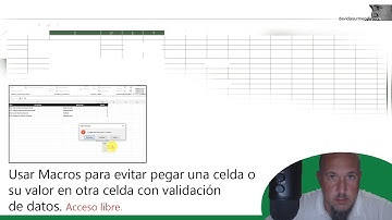 Usar Macros para evitar pegar celdas o sus valores en otras celdas con validación de datos 1ª Parte.