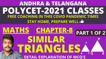 POLYCET CH08 SIMILAR TRIANGLES PART 1 OF 2 || TS POLYCET || AP POLYCET