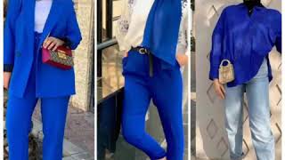 تنسيقات الملابس: تنسيقات اللون الازرق للمحجبات 💙