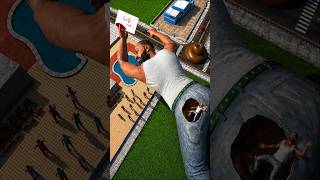 Franklin Fall Deepest Hole In GIANT FRANKLIN BUM in Indian Bike Driving 3D #shortsfeed