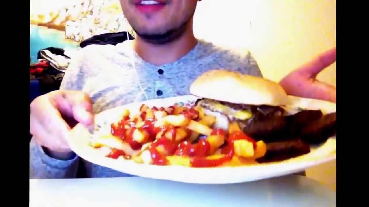 Eating ASMR Egg/Cheese Sandwich Sausages and zesty french fries