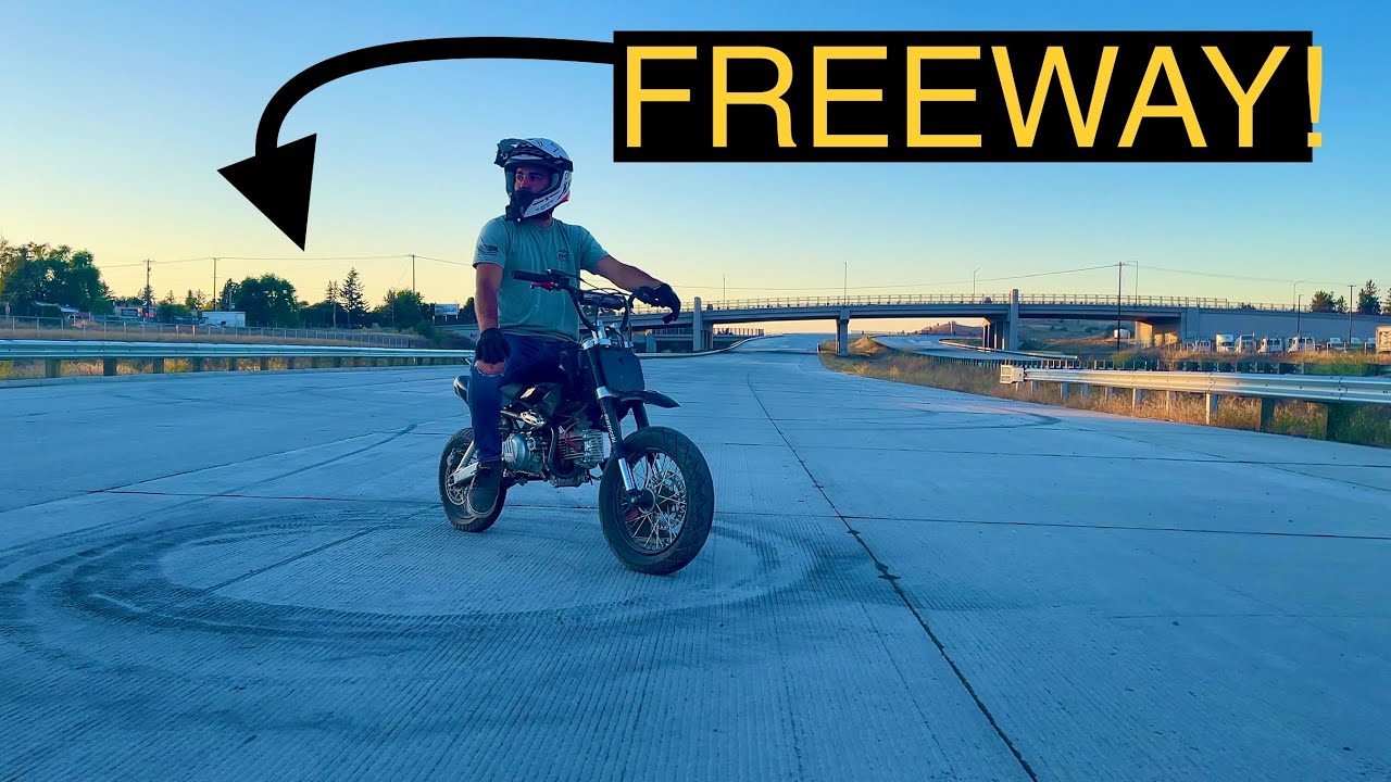 Pit Biking on a New Freeway! Pit bike Adventures Building a Zip