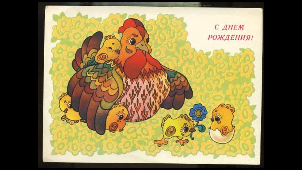 С днем рождения курица. Советские открытки с днём рождения с цыплятами. С днем рождения Курочка. Открытки с днём рождения с курочками. Открытка с курицей на день рождения.