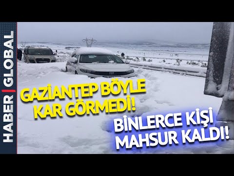 Kar Gaziantep'te Hayatı Felç Etti! Binlerce Kişi Soğukta Mahsur Kaldı