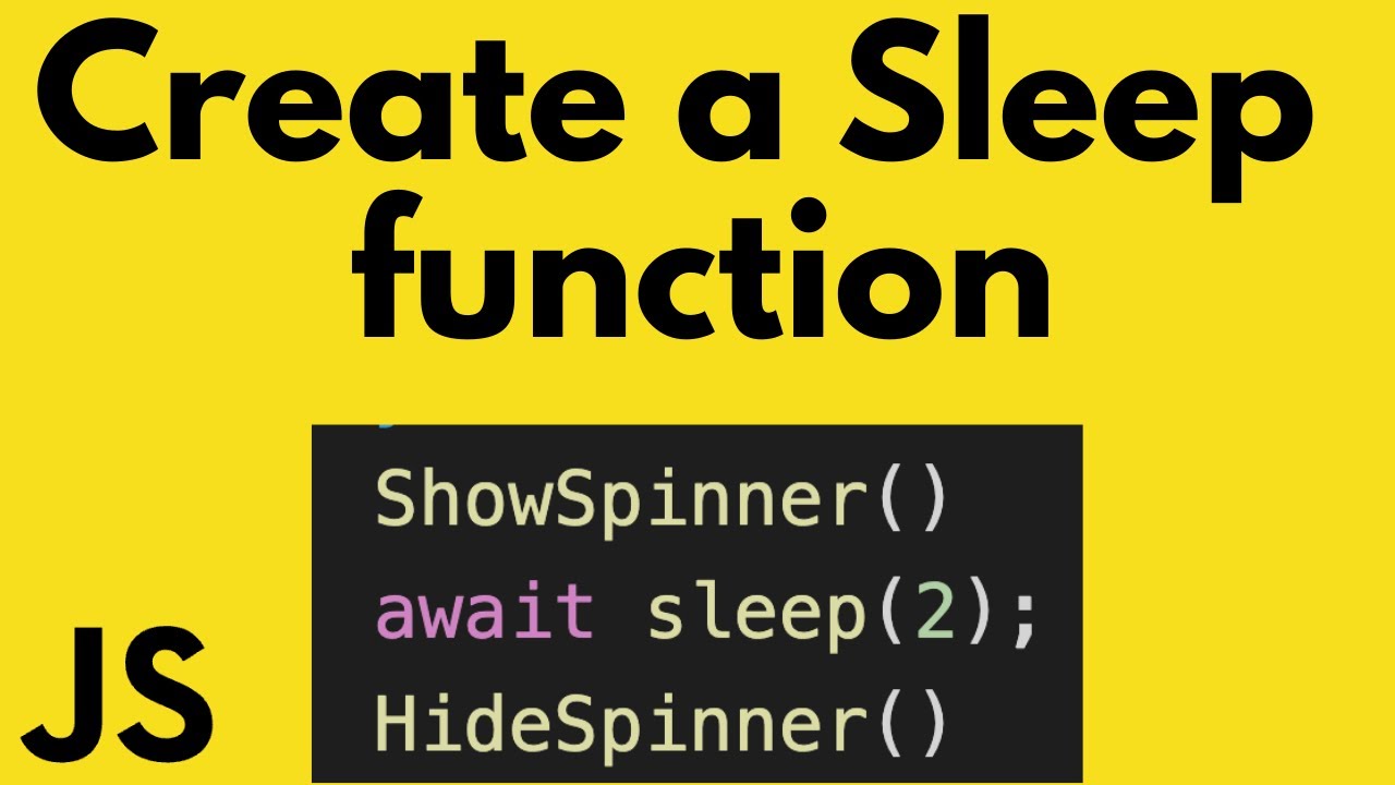 How To Make A Sleep Function In Javascript With Async Await