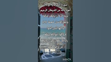 سورة النساء الآية ٢٨ و ٢٩