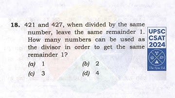 CSAT 2024 set A Q18: 421 and 427, divided by same number, leaves reminder 1. How many such divisors?