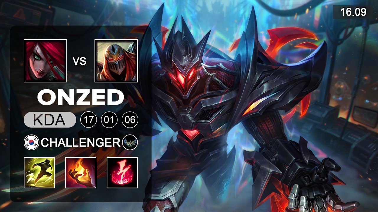 OnZed Zed vs Katarina Mid - KR Challenger - Patch 16.09 Season 16