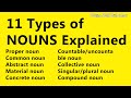 11 types of nouns explained with sentence examples