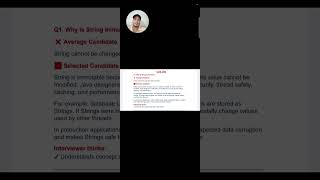#shorts WHY STRING IMMUTABLE #javadeveloper #interviewpreparation