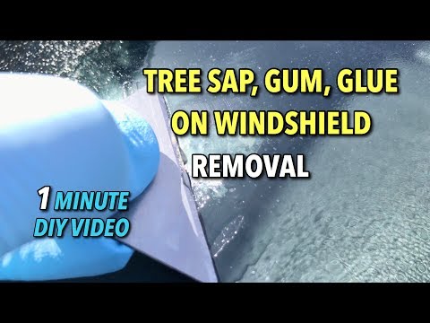 Video: How to Remove Gum, Tree Sap, Tape Residue from Windshield / Glass - 1 Minute DIY Video