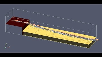 Flow over backward facing step with sediment erosion