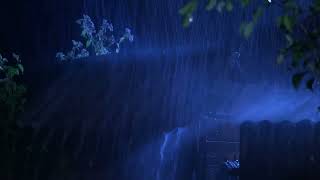 Sleep Instantly in 3 Minutes with Heavy Rain \& Campfire, Thunder on Ancient Tent in Forest at Night