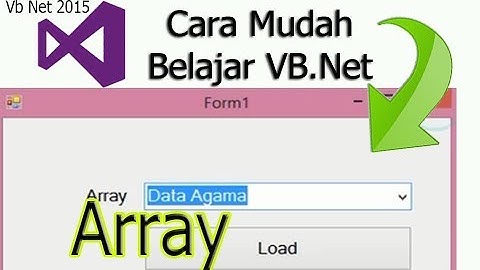 Cara Membuat Array di Combox VB Net