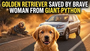 Brave Woman Saves Golden Retriever from Giant Python! 🐍🐕🔥 #rescue #animals #viral #shorts
