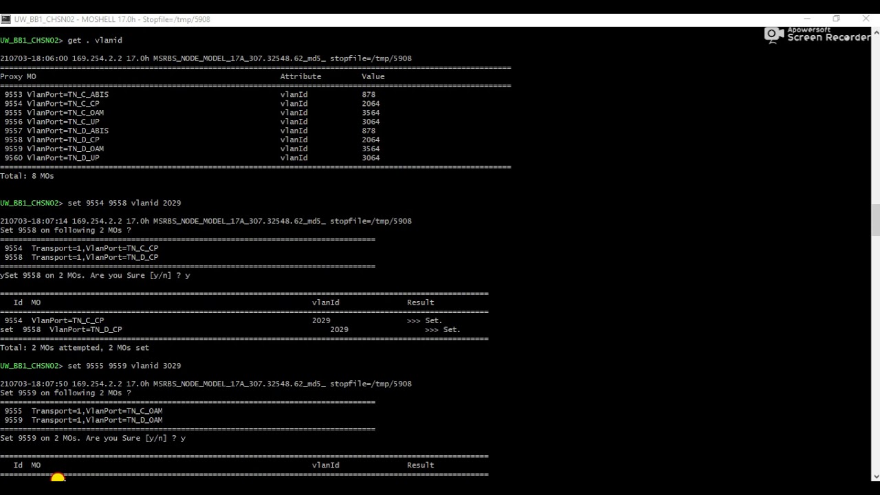 Ericsson Baseband Change VLAN and IP Plan