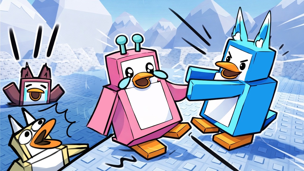 ME CONVERTÍ EN PINGÜINO 🐧 y luché contra mis amigos por un pedazo de iceberg EN ROBLOX
