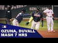 Marcell Ozuna and Adam Duvall mash SEVEN homers at Fenway Park! Each have 3 homer nights