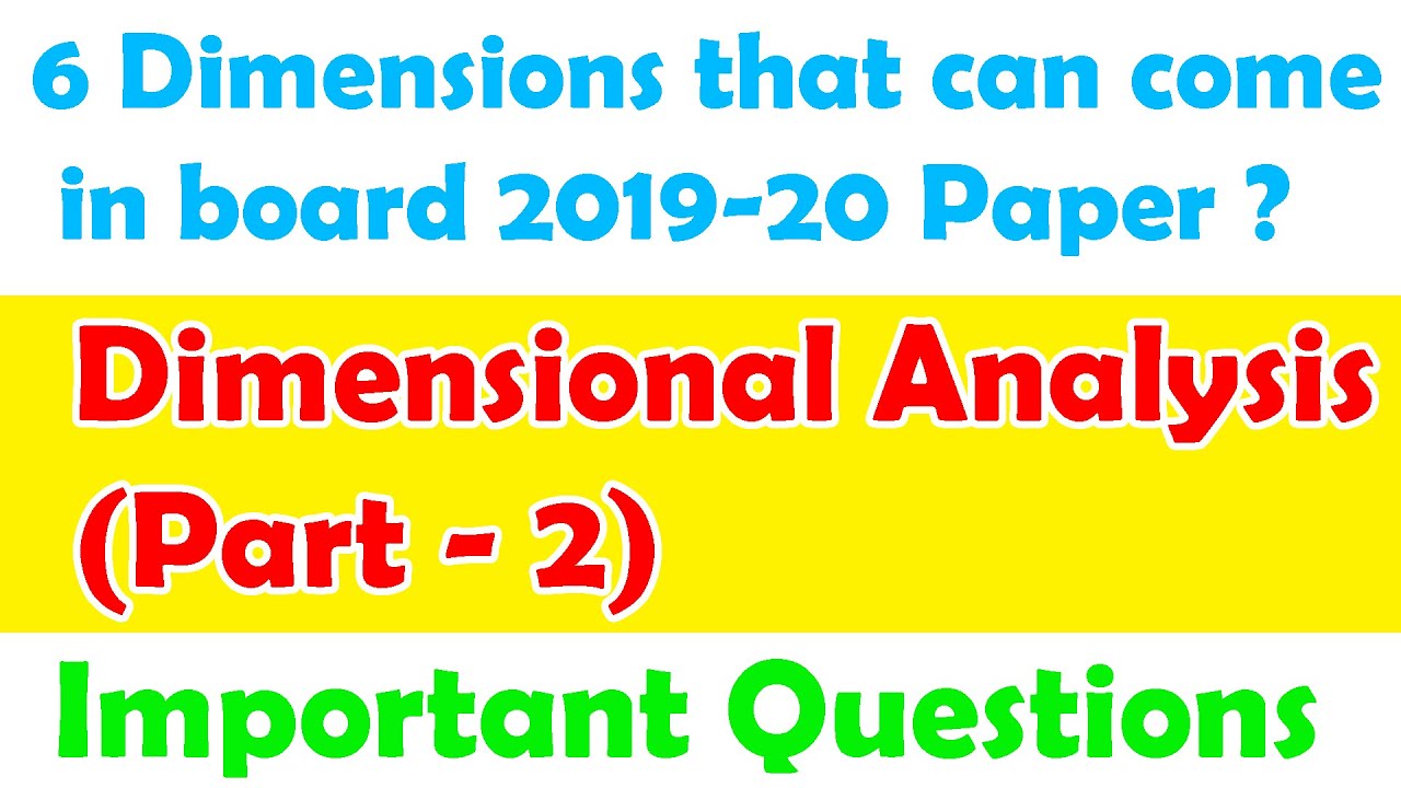 Important Questions on Dimensional Analysis (Part 2) Class 11 Physics