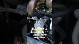 Kubota U35-4 Excavator Engine Compartment.🆒💯🇺🇸#shorts ,#short
