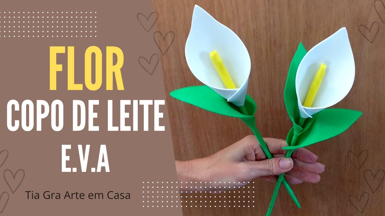 Como fazer flor copo de leite em EVA.