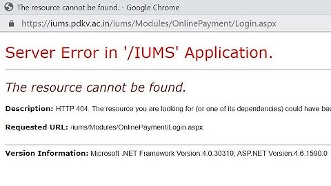 Server Error in IUMS Application | server error in PDKV payment receipt | HTTP 404 【SERVER ERROR】