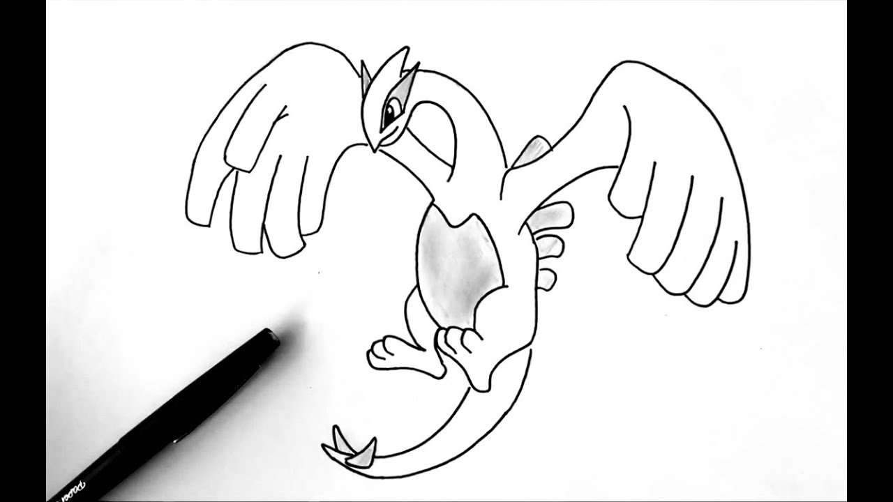 COMO DESENHAR O POKÉMON LUGIA  HOW TO DRAW POKÉMON LUGIA 