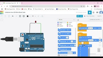 1 Arduino Uno Led Blinking using Block Code on Tinkercad