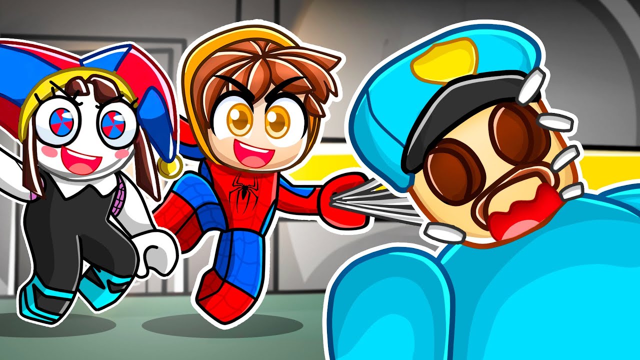 SPIDERMAN vs BARRY with POMNI... Roblox!