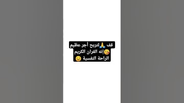 قف 🙏لتربح أجر عظيم 😘إنه القران الكريم الراحة النفسية ☺️ #قران_كريم #الله