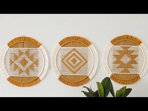 DIY| Makrome Kasnak Duvar Süsü / Macrame Wall Hanging / Makrome Dekoratif Pano / Boho Home Decor