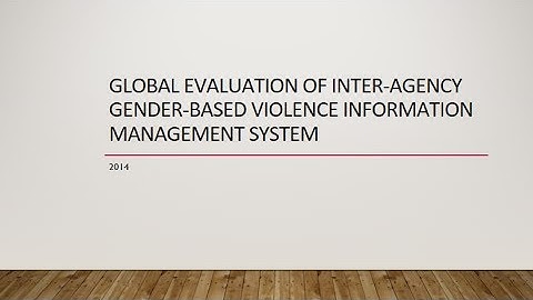 Global Evaluation of the Gender Based Violence Information Management System
