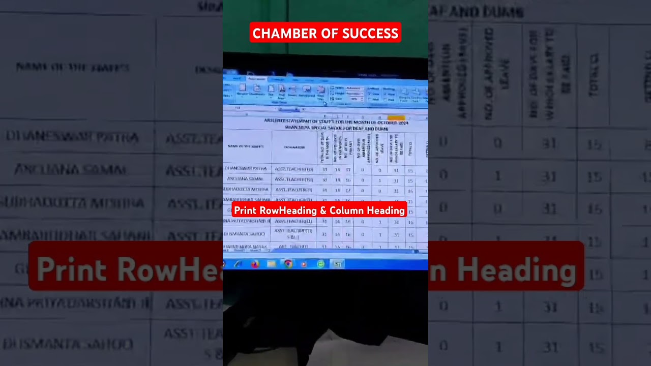 || How to Print Row Heading & Column Heading ||