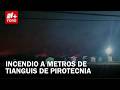 Incendio cerca de tianguis de pirotecnia genera alarma en Salamanca, Guanajuato
