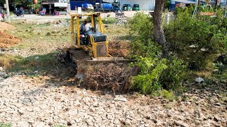 Great Job !! Showing Landfilling using Bulldozer komatsu 31 PX and dump truck unloading soil filling