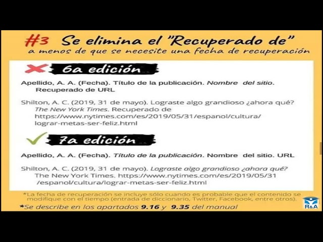 va a decidir rastro batería Diferencias de las Normas APA. Edición 6 y la Edición 7. - YouTube